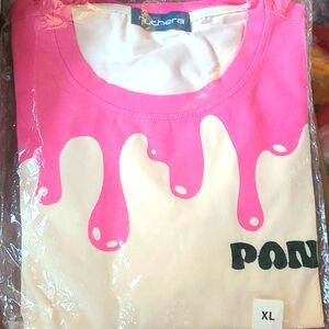 Cannabis Swag: Panda Pink and White Drip T-Shirt XL